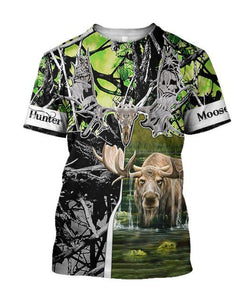 Beutiful moose hunting camo 3D all over printed shirts for man and women JJ161202 PL