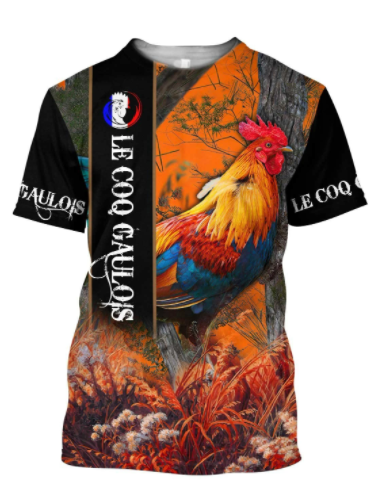 Premium Gallic Rooster Love France All Over Printed Unise 46