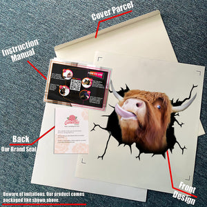 Highland Cow Crack Stickers For Cars Funny Transfer Stickers Stuffer Ideas For Women