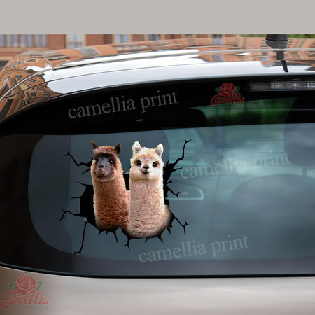 Alpaca Crack Decal Car Hot Magnetic Stickers 15 Year Anniversary Gift