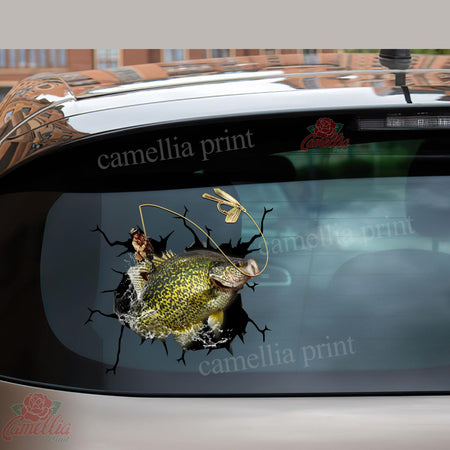 Fishing Perch And Cappie Crack Decal Sticker Car You Cute Custom Car Decals 25th Anniversary Gifts