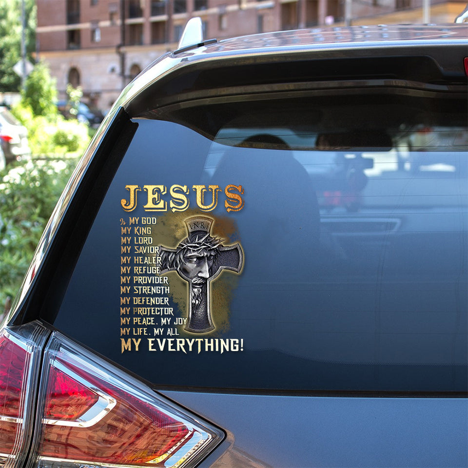 [th1162-snf-tnt]-jesus-is-my-god-car-stickers