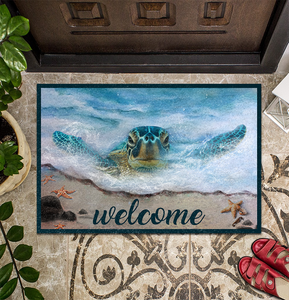 [sk0753-dom-ptd]-doormat-sea-turtle-decorate-the-house
