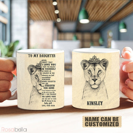 Custom Cups To My Daughter Mugs Lion Themes All Over Print ZZL1611019 | 11oz