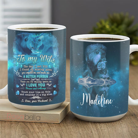 Custom Cups To My Wife Mugs Lion Themes All Over Print THA2611016 | 15oz