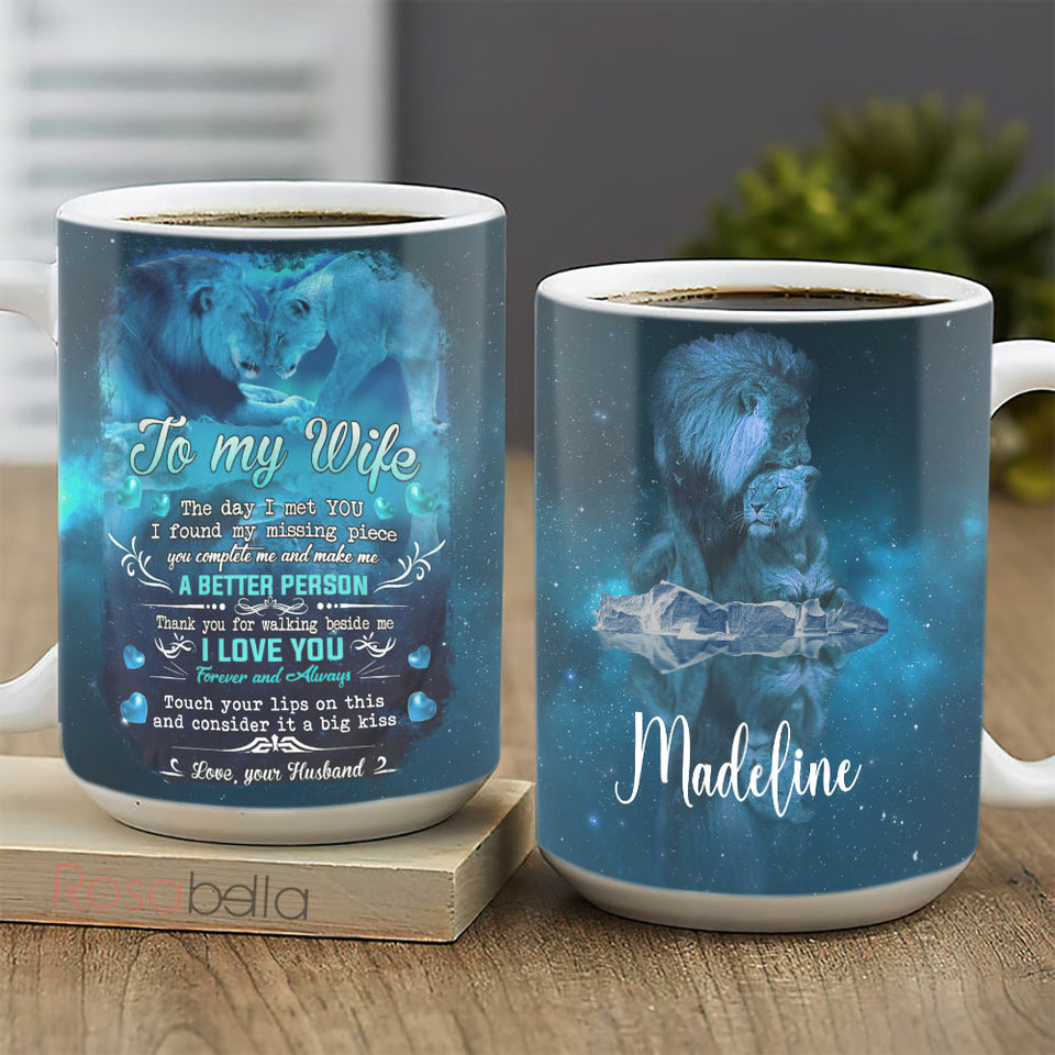 Custom Cups To My Wife Mugs Lion Themes All Over Print THA2611016 | 11oz
