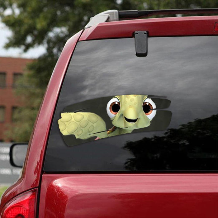 [sk0175-snf-tpa] Funny Turtle animal Car Sticker Lover - Camellia Print