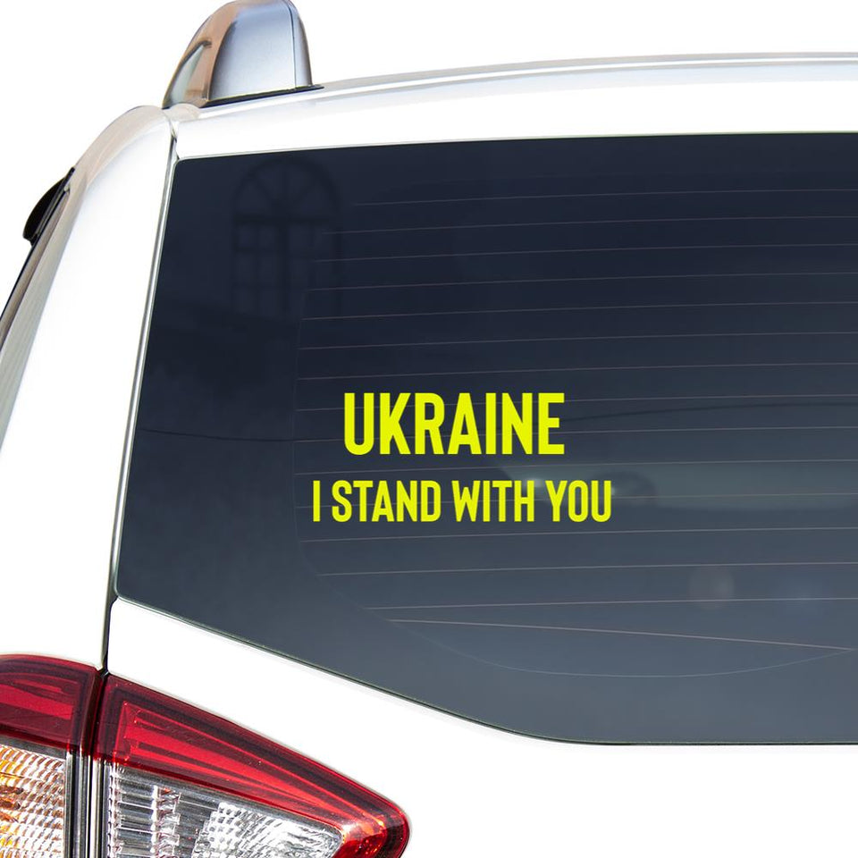 Ukraine I Stand With You Essential Car Vinyl Decal Sticker