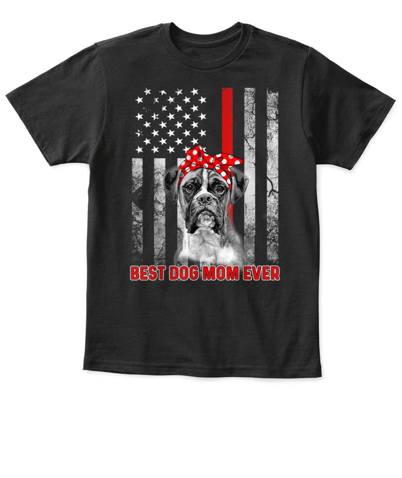 Best Dog MOM Ever Boxer Dog MOM USA Flag Patriotic TShirt