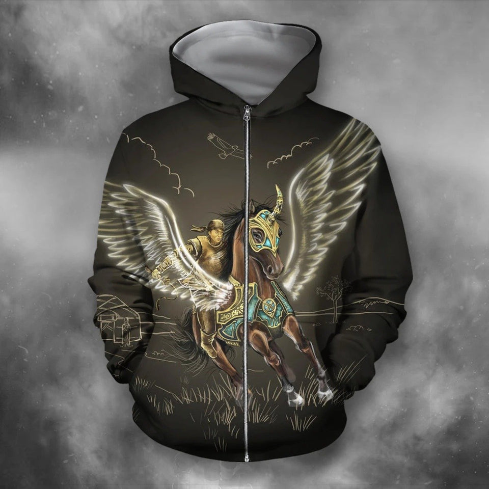 3D All Over Print Warrior Riding Horse