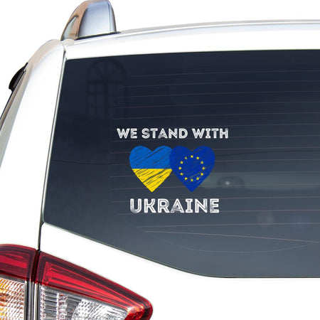 We Stand With Ukraine Europe Support Ukraine Essential Car Vinyl Decal Sticker