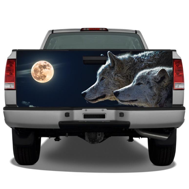 Wolves Moon Night Scene Tailgate Wrap Tailgate Wrap Sticker Decals For Trucks