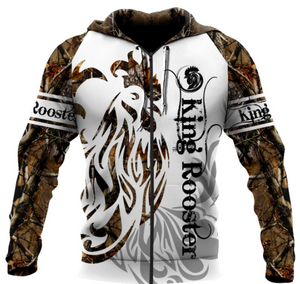 Rooster King Camo Tattoo All Over Printed Unisex Hoodie