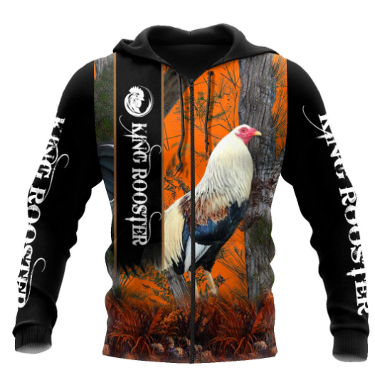 Love King Rooster All 3D Over Printed Unisex Hoodie 8