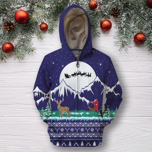 3D All Over Print Christmas Hunting Deer Hoodie