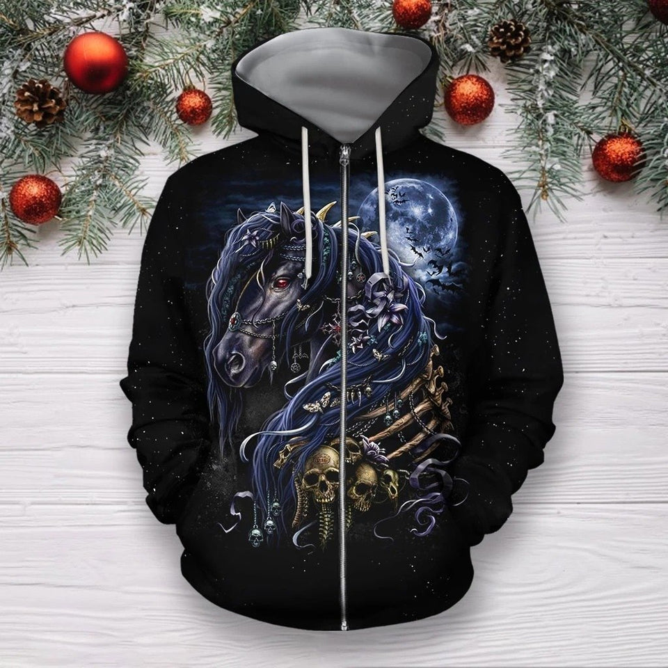 3D All Over Printed Black Horse