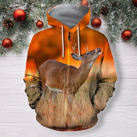 3D All Over Print Deer With Sunset Shirts