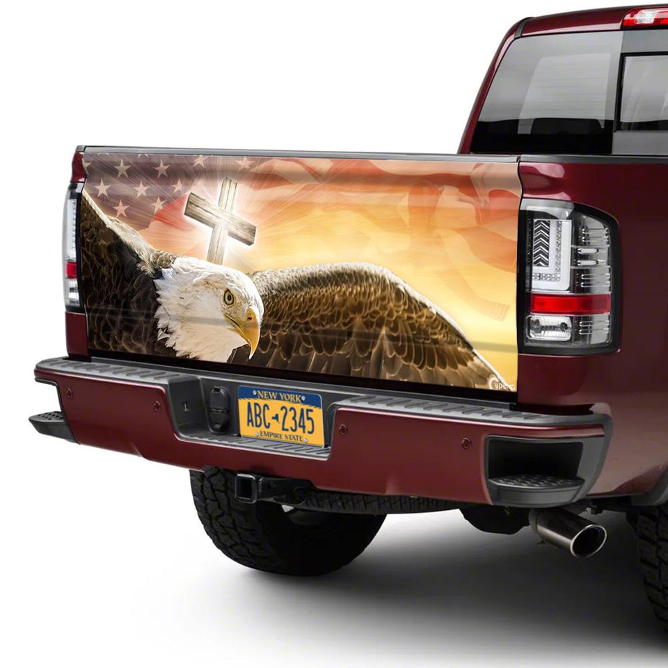 American Faith Eagle truck Tailgate Decal Sticker Wrap Tailgate Wrap Decals For Trucks