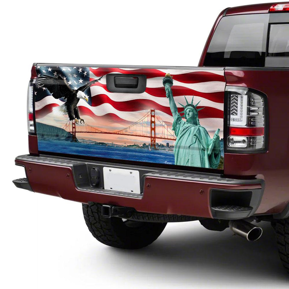 American truck Tailgate Decal Sticker Wrap The Land Of The Free Tailgate Wrap Decals For Trucks