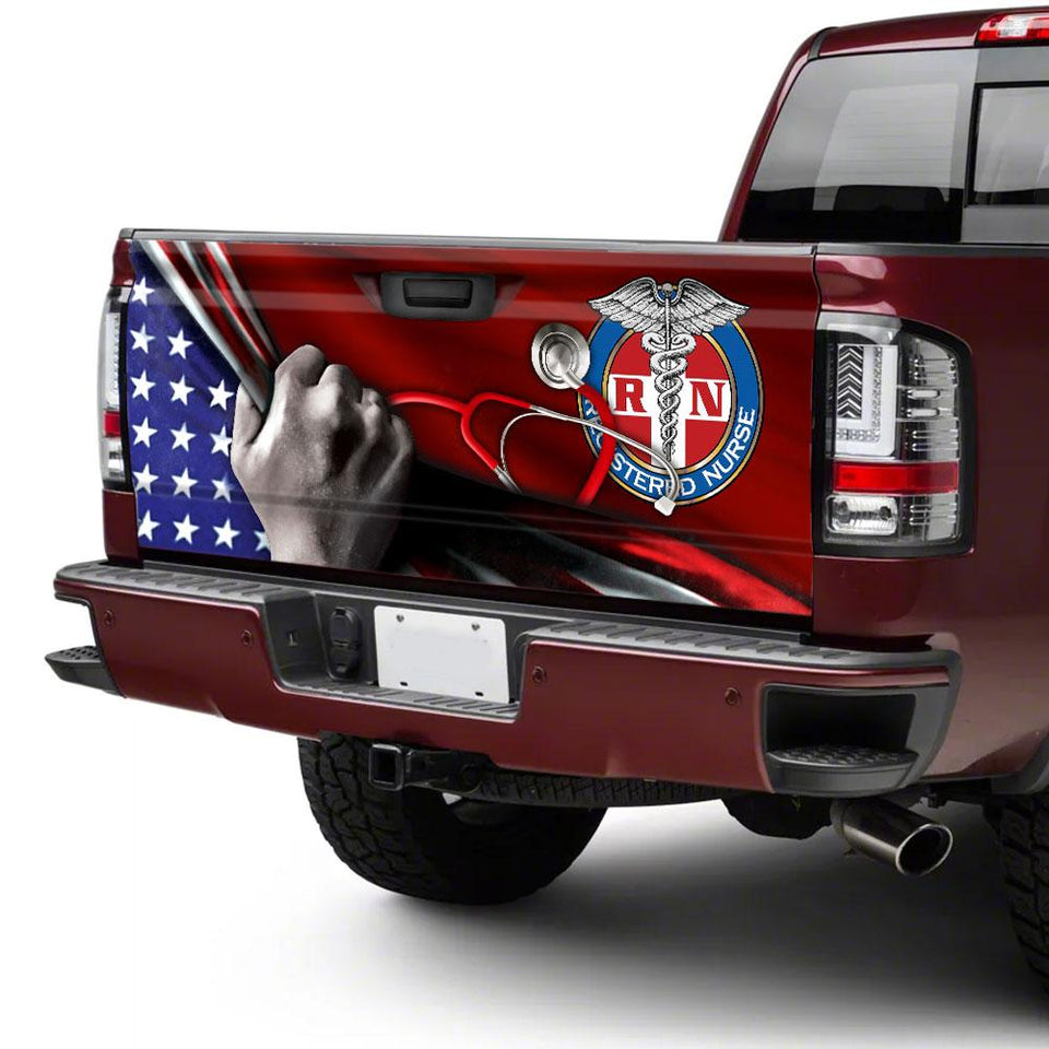 Registered Nurse truck Tailgate Decal Sticker Wrap Tailgate Wrap Decals For Trucks