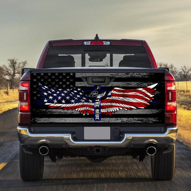 Police Back The Blue truck Tailgate Decal Sticker Wrap Tailgate Wrap Decals For Trucks