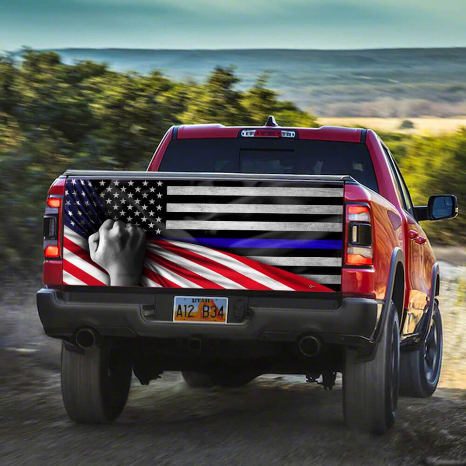 The Thin Blue Line American truck Tailgate Decal Sticker Wrap Tailgate Wrap Decals For Trucks
