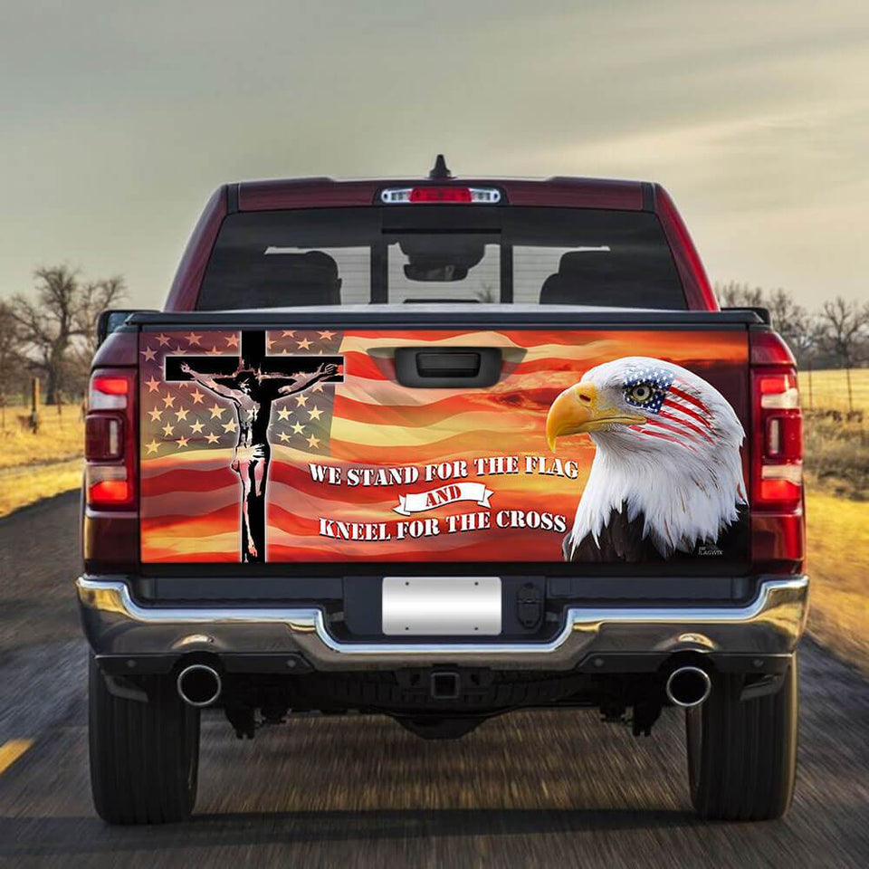 Eagle American Patriots truck Tailgate Decal Sticker Wrap We Stand For The Flag Tailgate Wrap Decals For Trucks