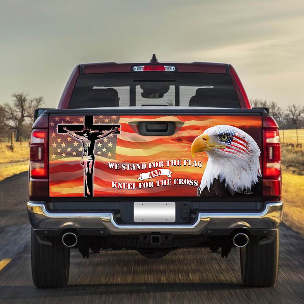 Eagle American Patriots truck Tailgate Decal Sticker Wrap We Stand For The Flag Tailgate Wrap Decals For Trucks