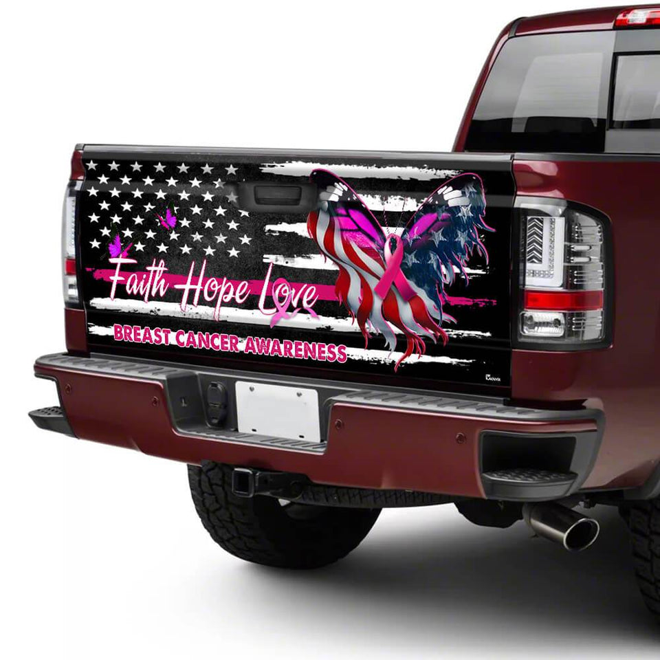 Breat Cancer Awareness truck Tailgate Decal Sticker Wrap Tailgate Wrap Decals For Trucks