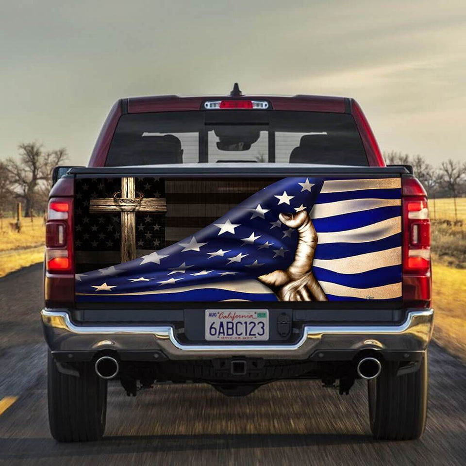 Jesus Christian Cross truck Tailgate Decal Sticker Wrap The Thin Blue Line Tailgate Wrap Decals For Trucks