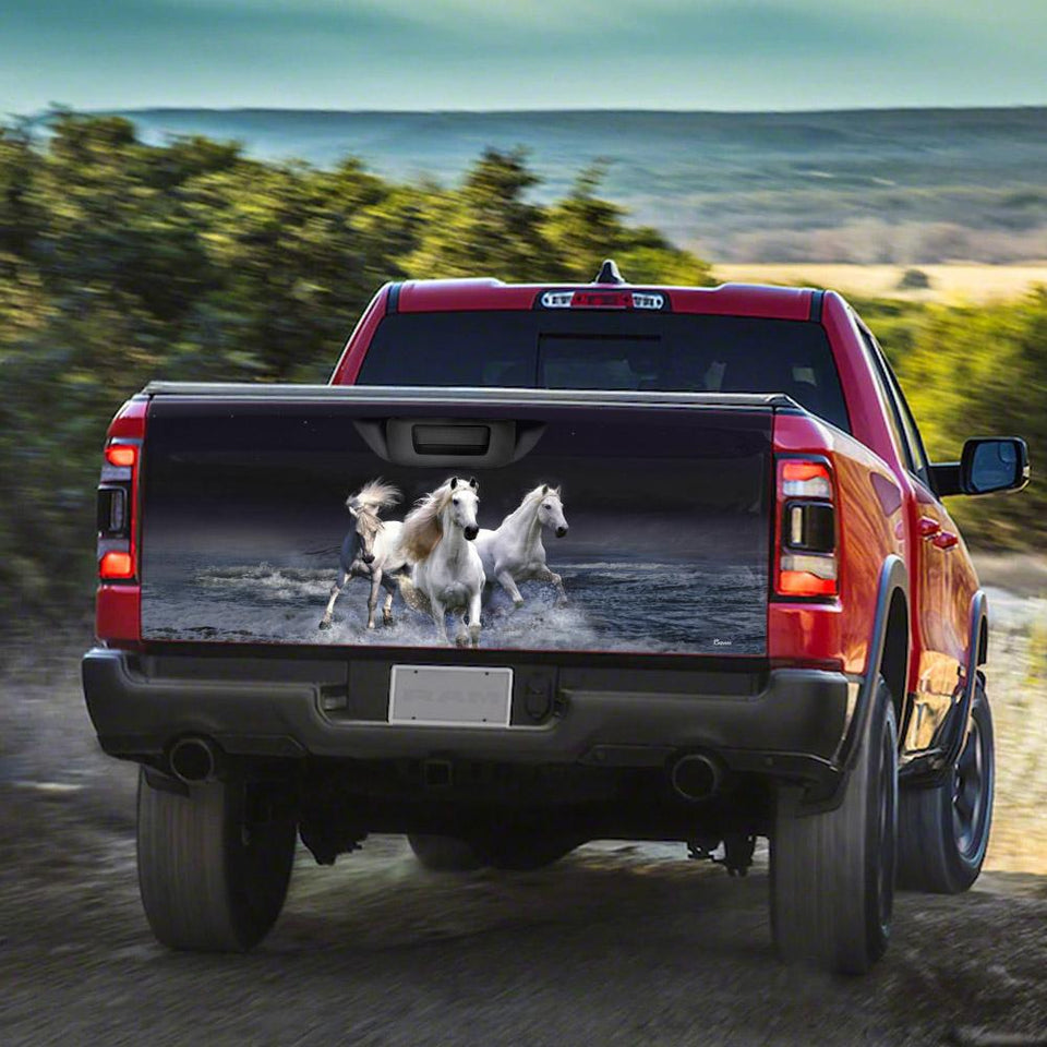 Horses Running truck Tailgate Decal Sticker Wrap Tailgate Wrap Decals For Trucks