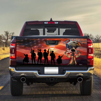 U.s. Veteran. American Patriots Eagle truck Tailgate Decal Sticker Wrap Tailgate Wrap Decals For Trucks