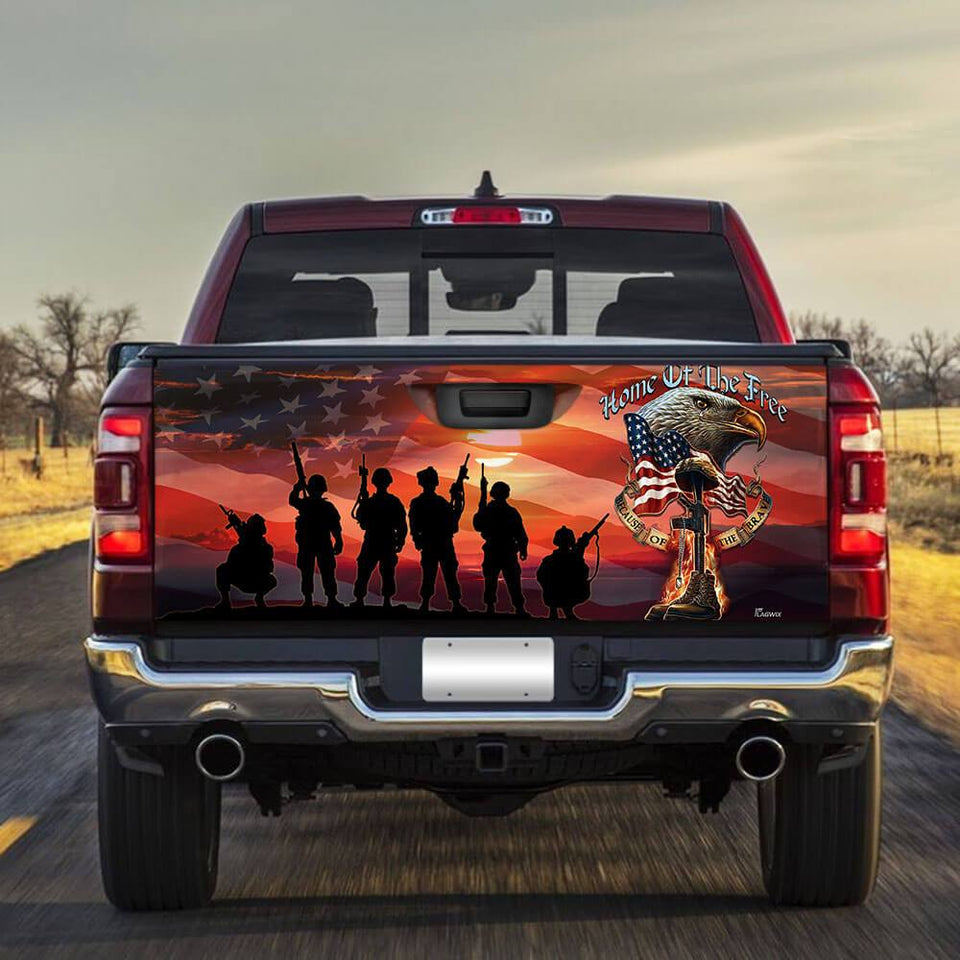 U.s. Veteran. American Patriots Eagle truck Tailgate Decal Sticker Wrap Tailgate Wrap Decals For Trucks