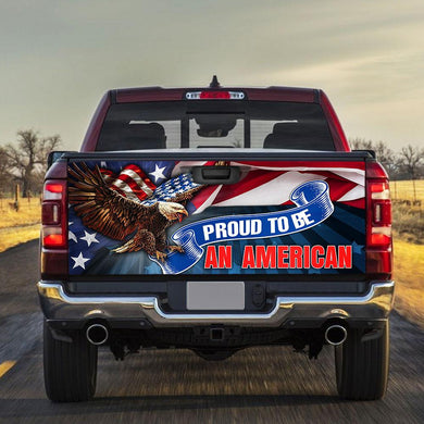 Proud To Be An American truck Tailgate Decal Sticker Wrap Tailgate Wrap Decals For Trucks