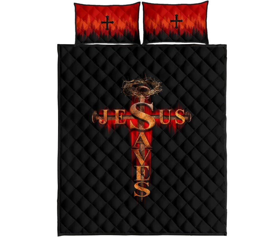 Jesus Saves - Jesus Quilt Bedding Set