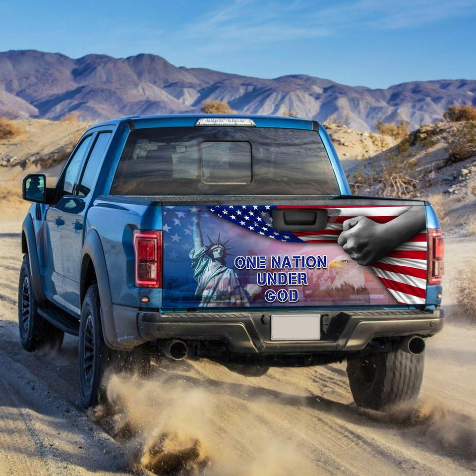 American Truck Tailgate Decal Sticker Wrap One Nation Under God Tailgate Wrap Decals For Trucks