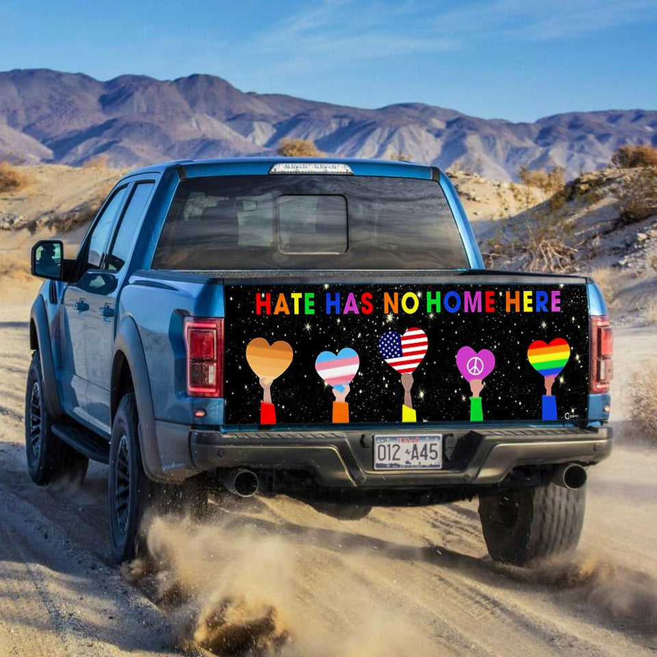 Lgbt Hate Has No Home Here truck Tailgate Decal Sticker Wrap Hate Has No Home Here Tailgate Wrap Decals For Trucks