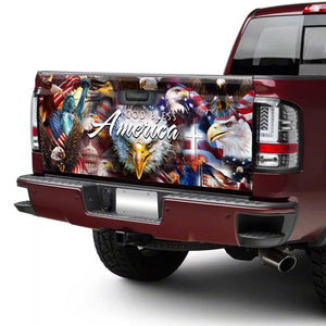 God Bless America Eagle truck Tailgate Decal Sticker Wrap Tailgate Wrap Decals For Trucks