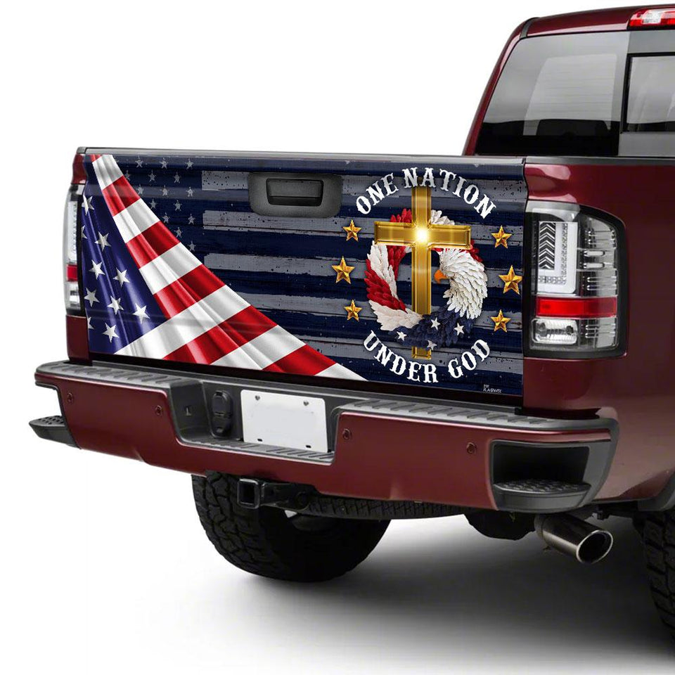 One Nation Under God truck Tailgate Decal Sticker Wrap Tailgate Wrap Decals For Trucks