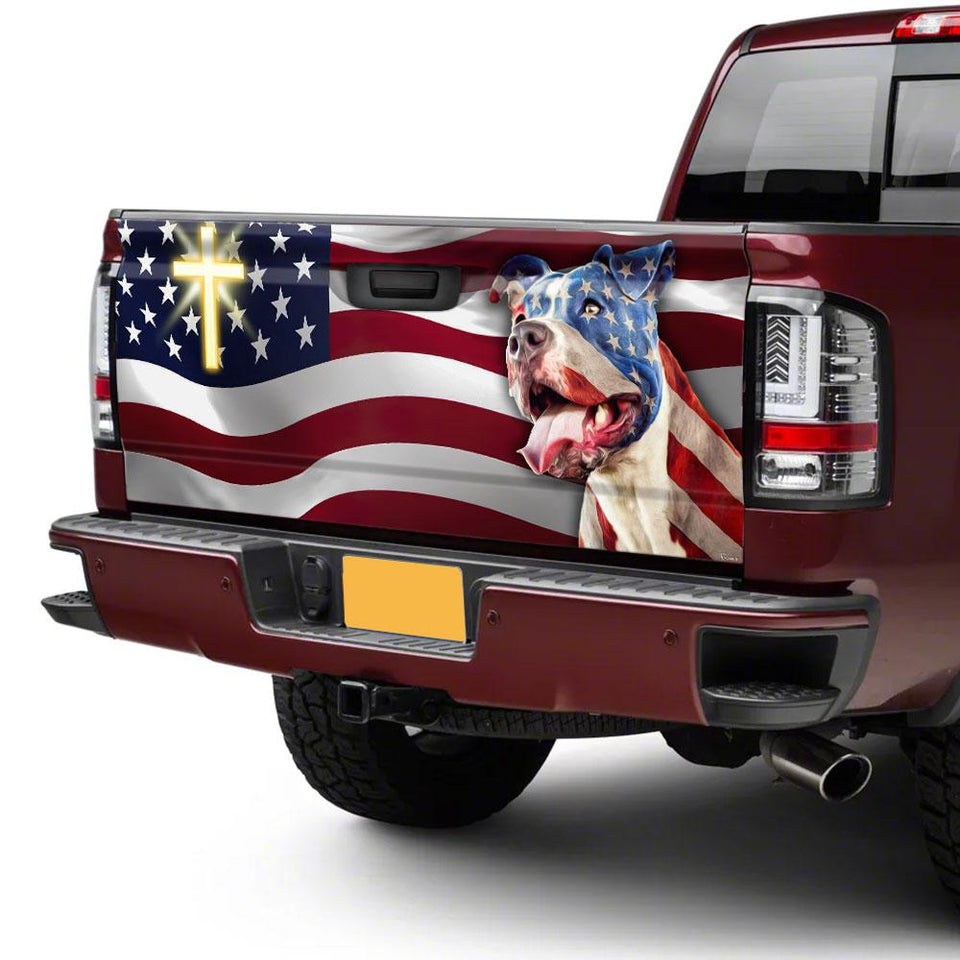 Pitbull American truck Tailgate Decal Sticker Wrap Tailgate Wrap Decals For Trucks