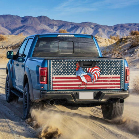 America Rooster truck Tailgate Decal Sticker Wrap Tailgate Wrap Decals For Trucks