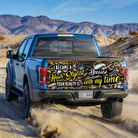 Hair Stylist Becautruck Tailgate Decal Sticker Wrap I Became A Hair Stylist Tailgate Wrap Decals For Trucks