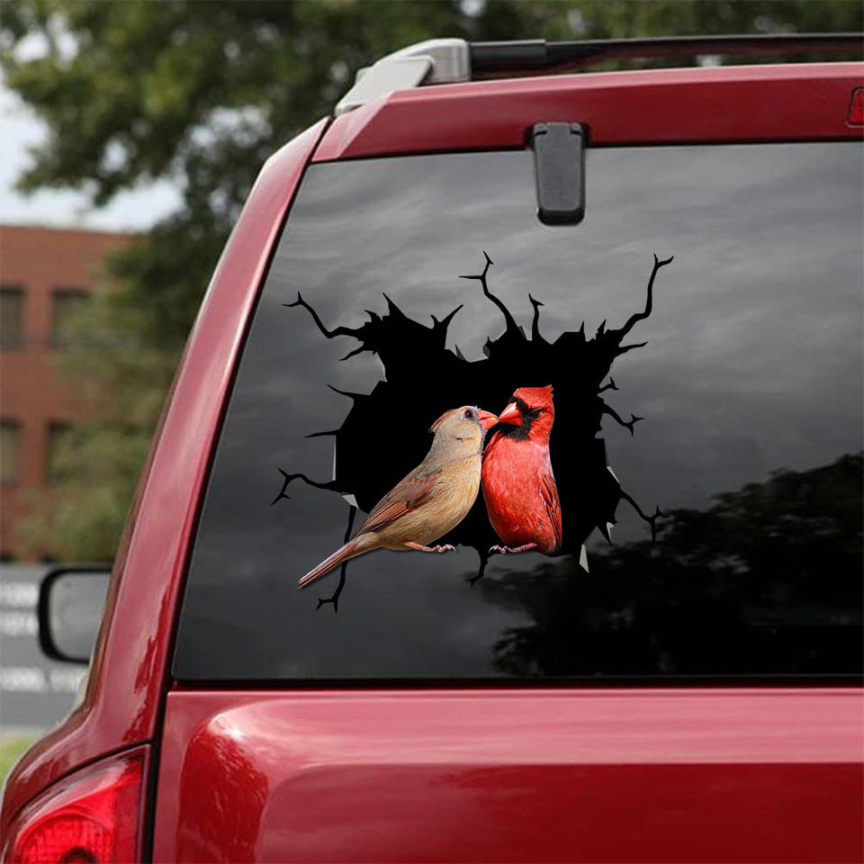 [sk1935-snf-tnt]-cardinal-crack-sticker-birds-lover