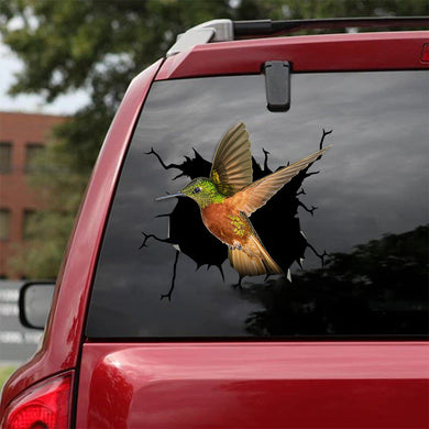 [sk1753-snf-tnt]-hummingbird-crack-sticker-bird-lover