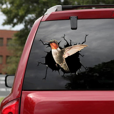 [sk1756-snf-tnt]-hummingbird-crack-sticker-bird-lover