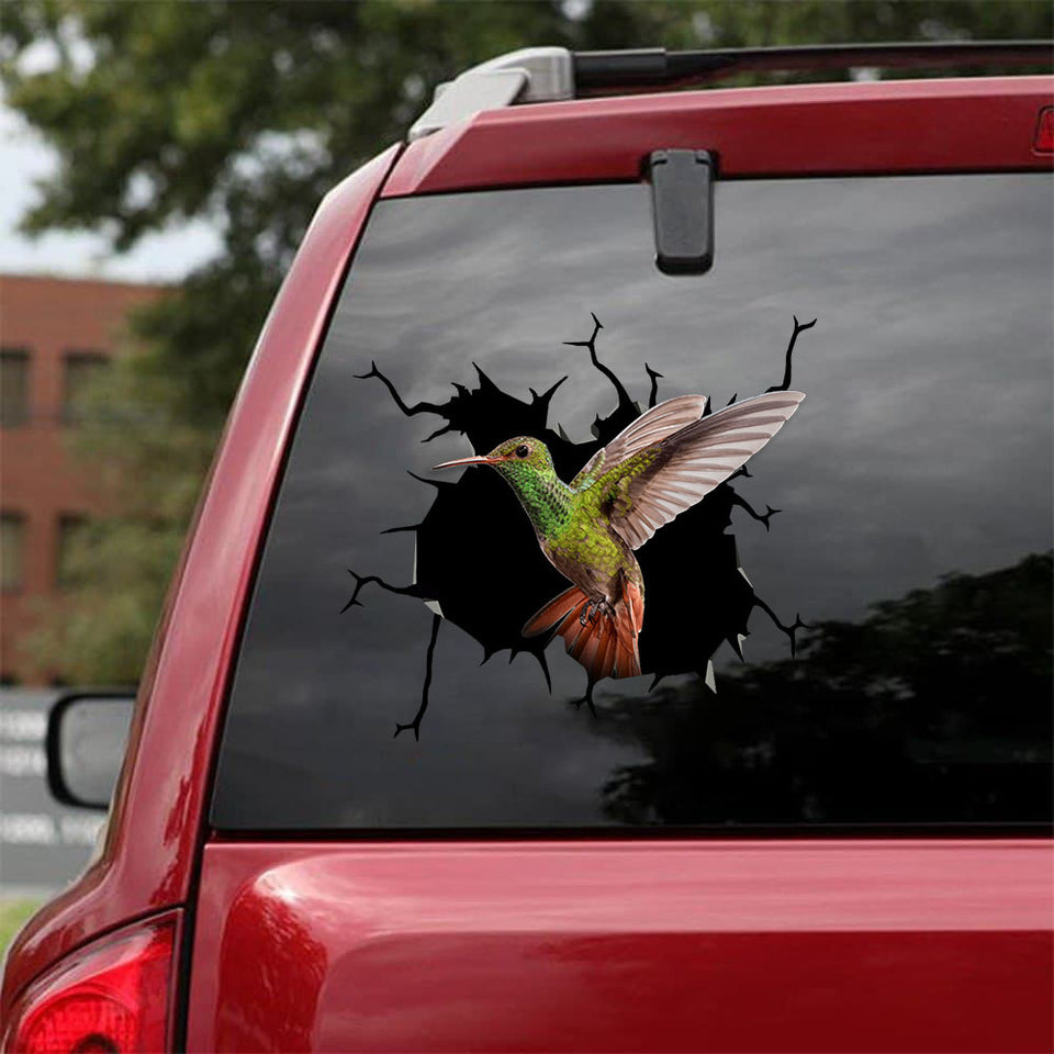 [sk1757-snf-tnt]-hummingbird-crack-sticker-bird-lover