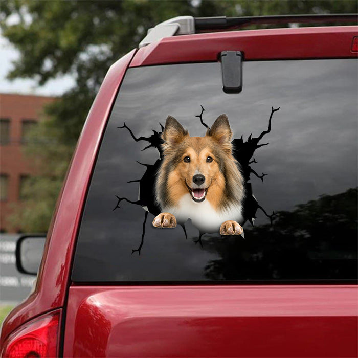 [sk1615-snf-tpa]-shetland-sheep-crack-car-sticker-dogs-lover