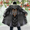 Black Dragon Cross Hoodie Coat HC1029 - Camellia Print