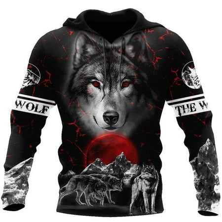 Night Wolf 3D All Over Printed Hoodie For Men and Women AM092