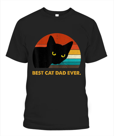 Best Cat Dad Ever Vintage Mens TShirt Black Cat Daddy Tee